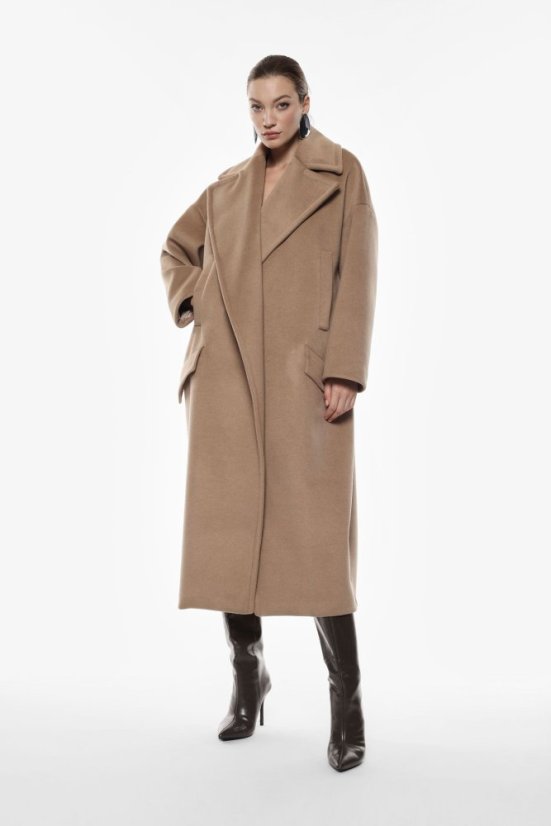 Camel oversize vlnený kabát Imperial – elegantný taliansky dizajn