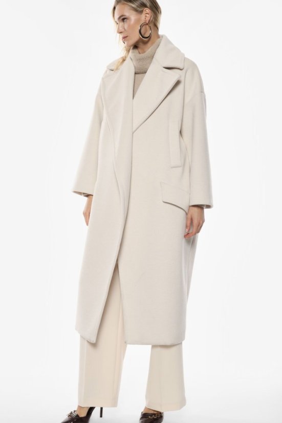 Kremový oversize kabát Imperial z vlnenej zmesi – elegantný taliansky štýl