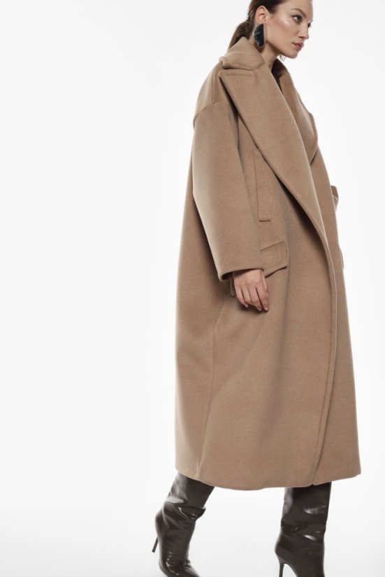 Camel oversize vlnený kabát Imperial – elegantný taliansky dizajn