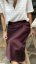 Bordová saténová midi sukňa Imperial v A-strihu, elegantná lesklá sukňa pre ženský look