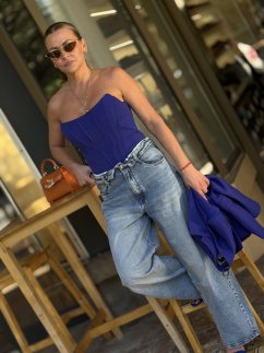 Rifle Monza wide leg blue modrá
