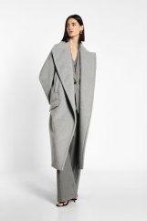 Šedý oversize kabát Imperial z vlnenej zmesi – minimalistický taliansky štýl