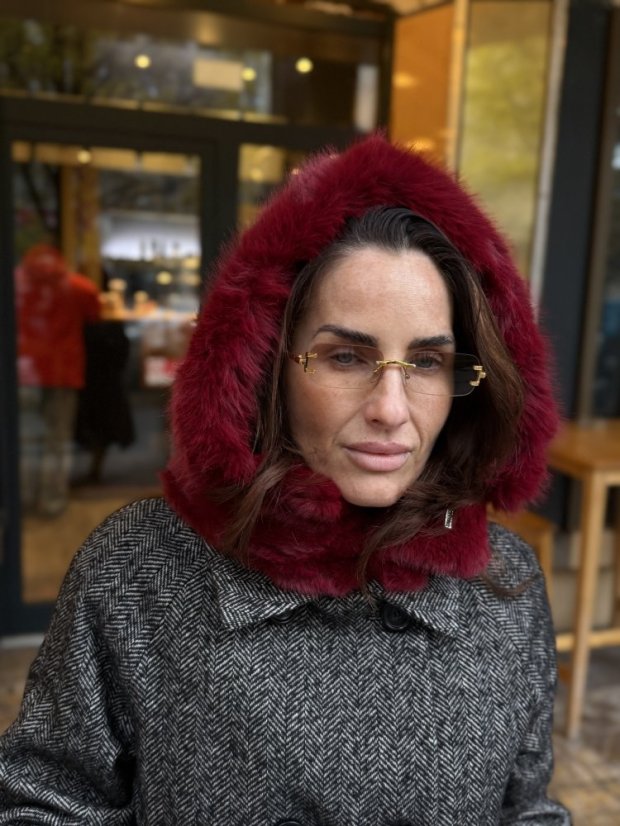 balaklava burgundy červená viskóza dámska luxe