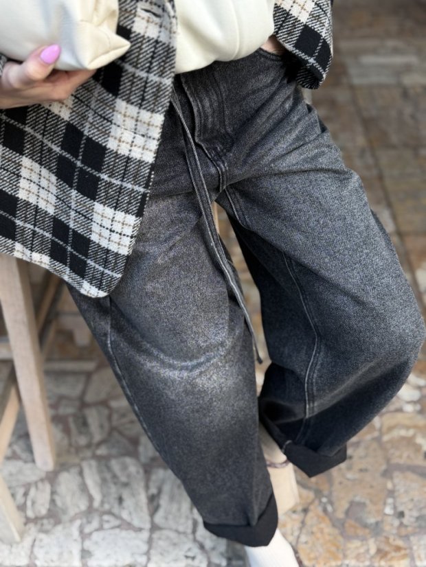 Rifle mom fit šedá