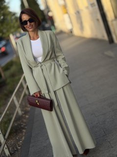 Elegantné nohavice Palazzo Sea Grass z Talianska v širokom strihu.