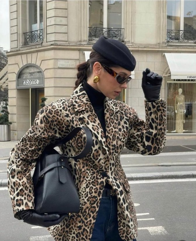 leopardie sako camel s dvojradovým zapínaním a klopami