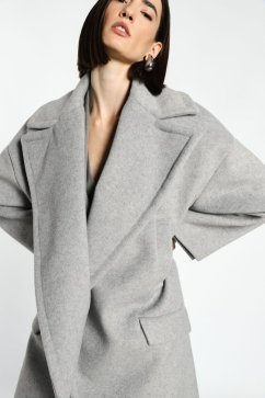 Šedý oversize kabát Imperial z vlnenej zmesi – minimalistický taliansky štýl Šedý oversize kabát Imperial z vlnenej zmesi – minimalistický taliansky štýl
