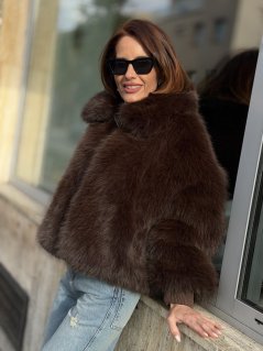 kožušinová bunda Imperial KESY v elegantnom moro odtieni.