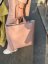 ružová kožená shopper kabelka minimalistický dizajn pevné ušká veľká elegantná kabelka
