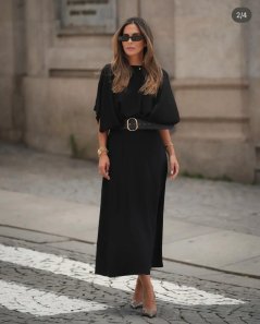 Imperial čierne šaty s opaskom Eleganza