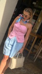 Dámsky ružový korzet Miss Pink s priliehavým strihom a elastickým materiálom