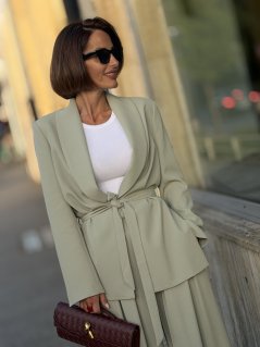 Elegantné nohavice Palazzo Sea Grass z Talianska v širokom strihu.